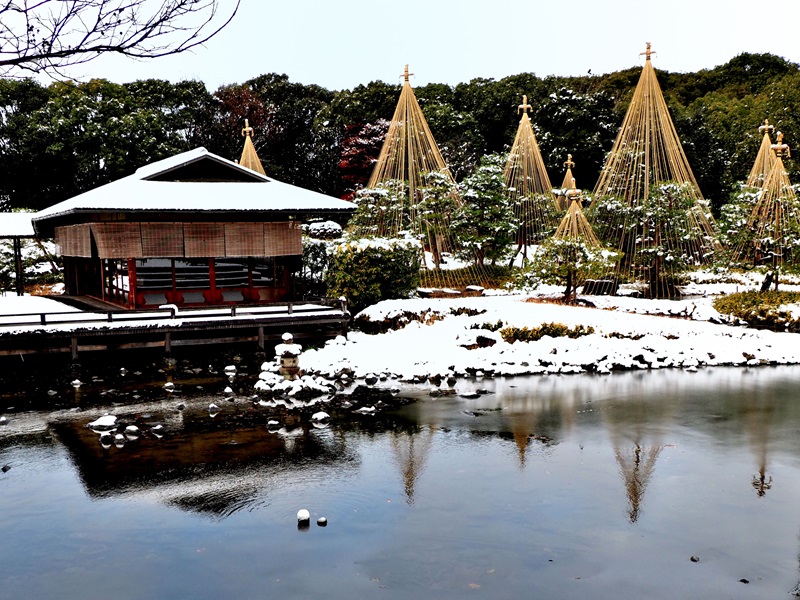 【画題】庭園の雪景色　【撮影地】愛知県名古屋市熱田区　白鳥庭園