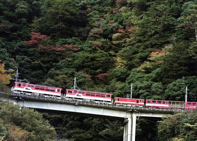 【画題】急勾配の三重連機関車　【撮影地】静岡県　寸又峡大井川鉄道井川線